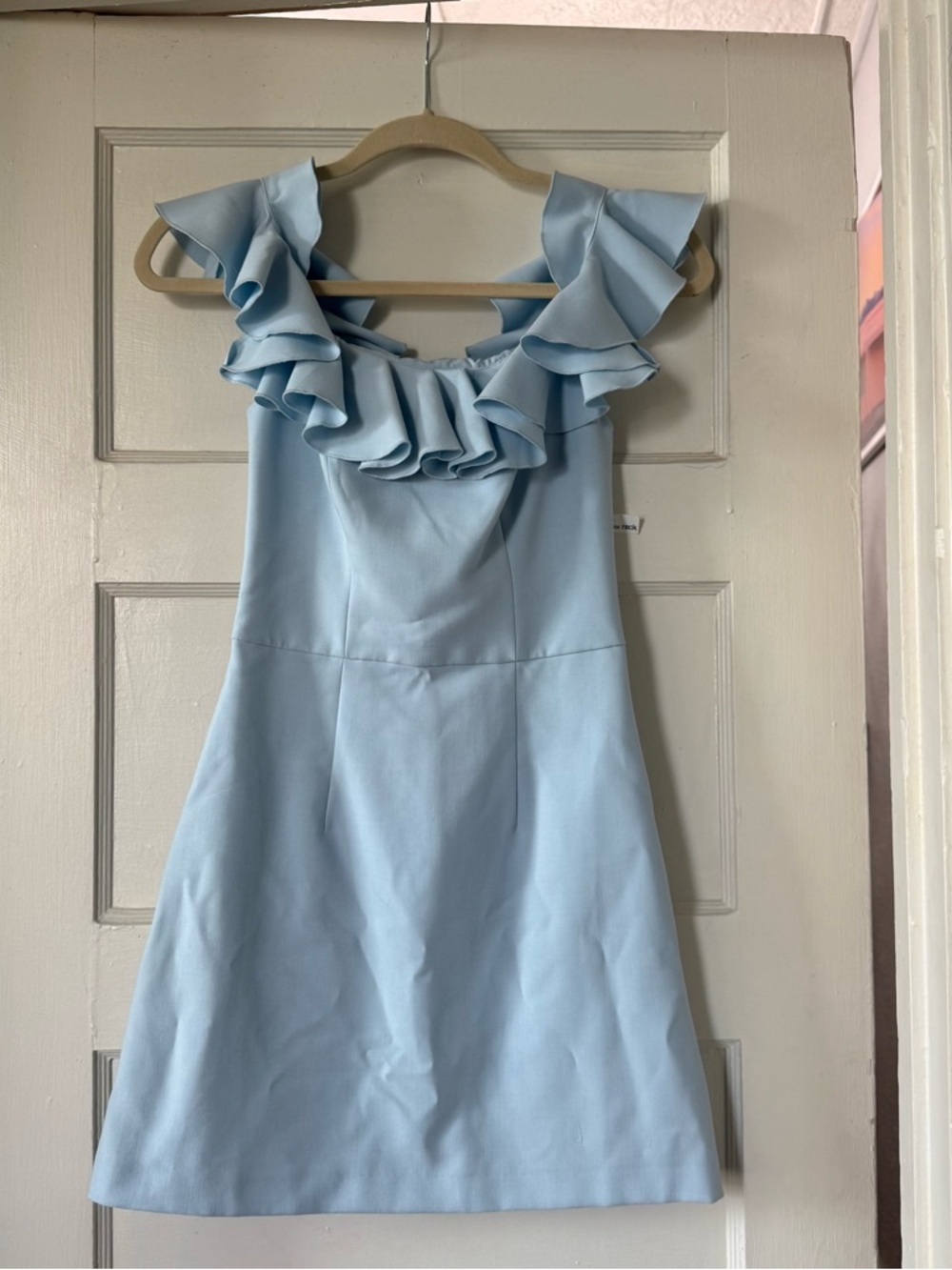 French Connection Light Blue Ruffle Mini Dress